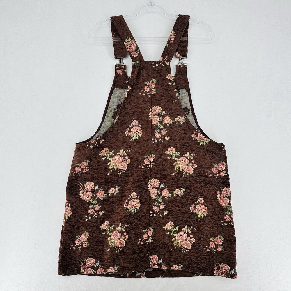 Pink Lily Tapestry Overall Dress Womens Size XL Brown‎ Floral Print Pockets - Picture 5 of 10